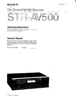 Sony STR-AV500 - Owners Manual 